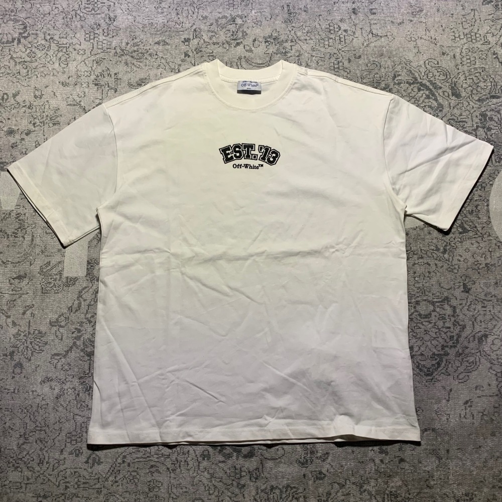 Off-White Multi-Logo T-Shirt Mens Small White Excellent OMAA120F23JER001